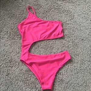 Stylish Pink One Piece Swimsuit